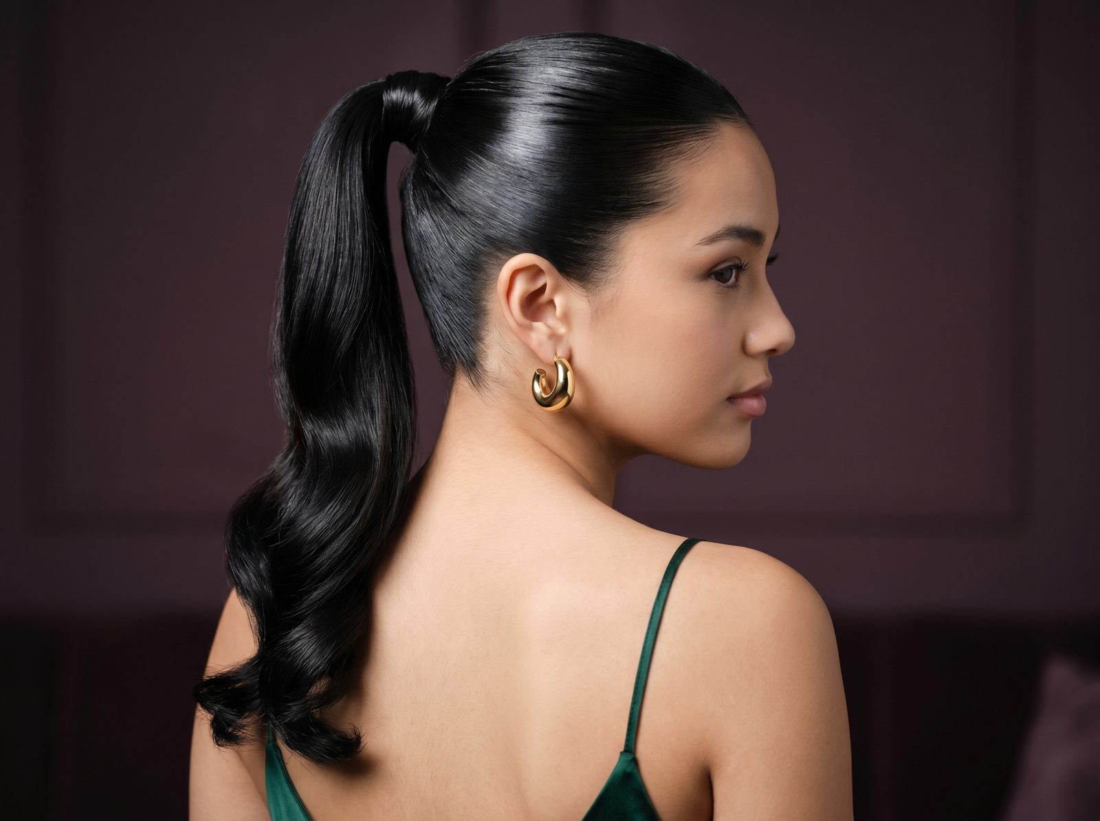 Formal hairstyling portrait — polished updo